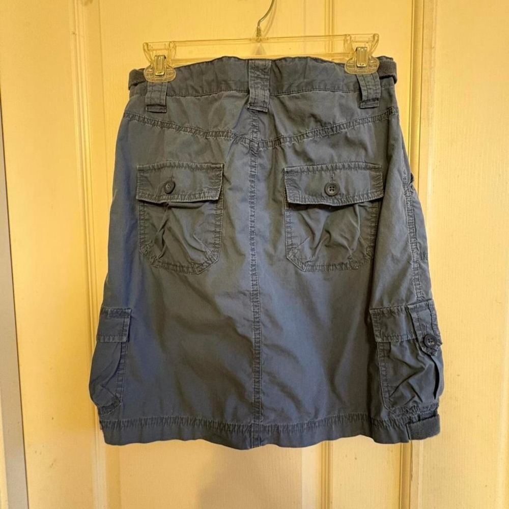 Gap blue cargo mini skirt with tie waist. Y2K Era - Picture 5 of 7